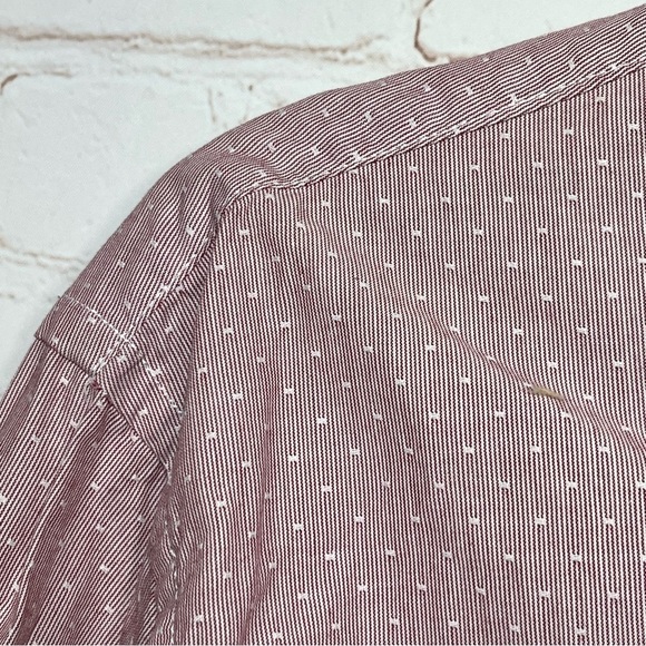 Gap Dress Shirt Mens Size Large Purple Polka Dot Long Sleeve Button Up Slim Fit - Picture 6 of 8